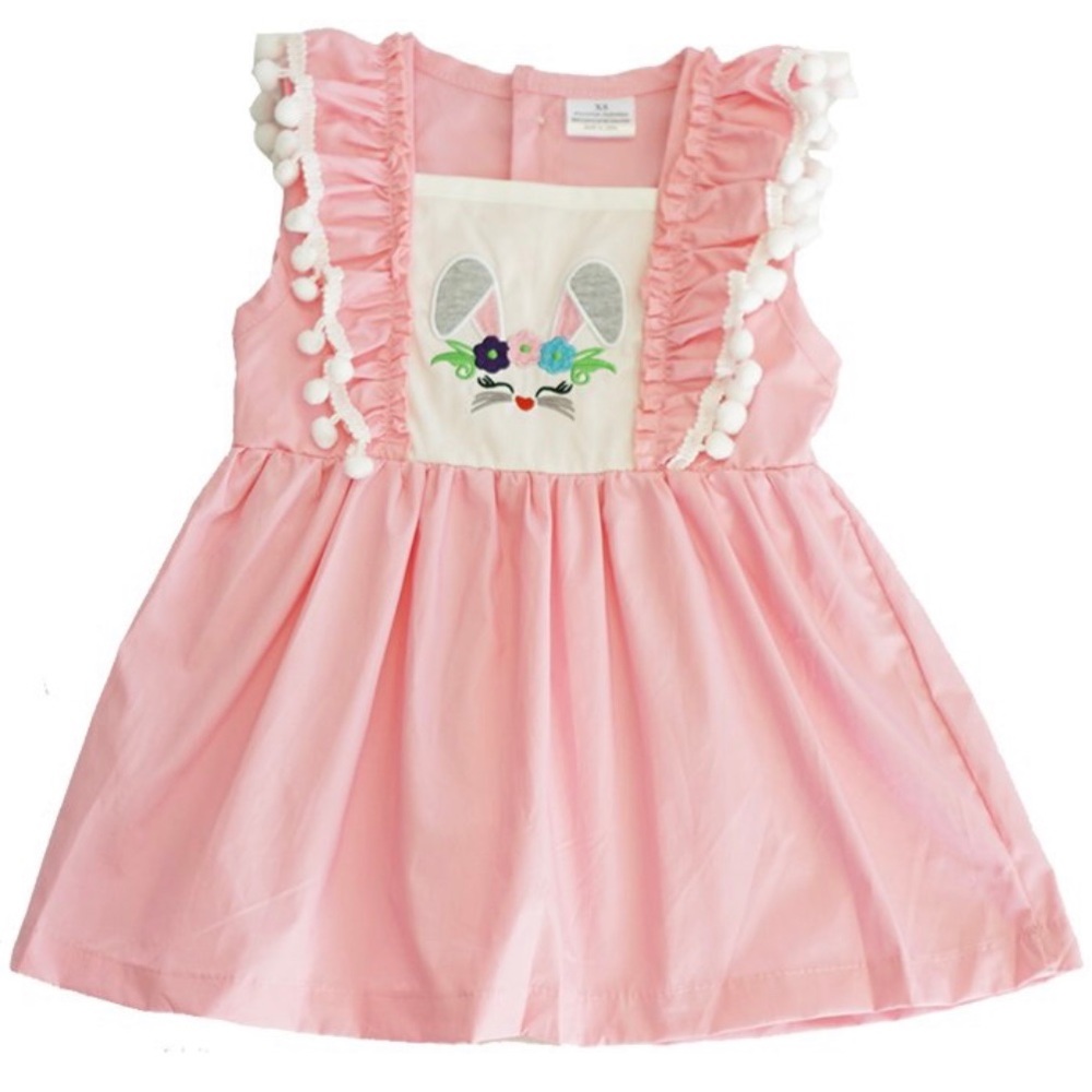 Girls Pink Bunny Dress Easter